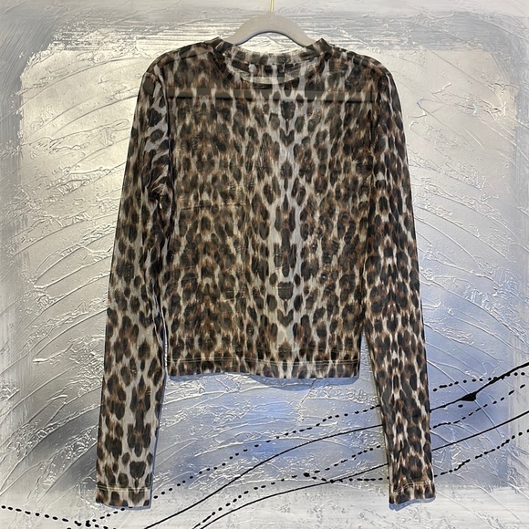 COTTON ON Sheer Crop Top Size S Animal Print - Picture 7 of 12